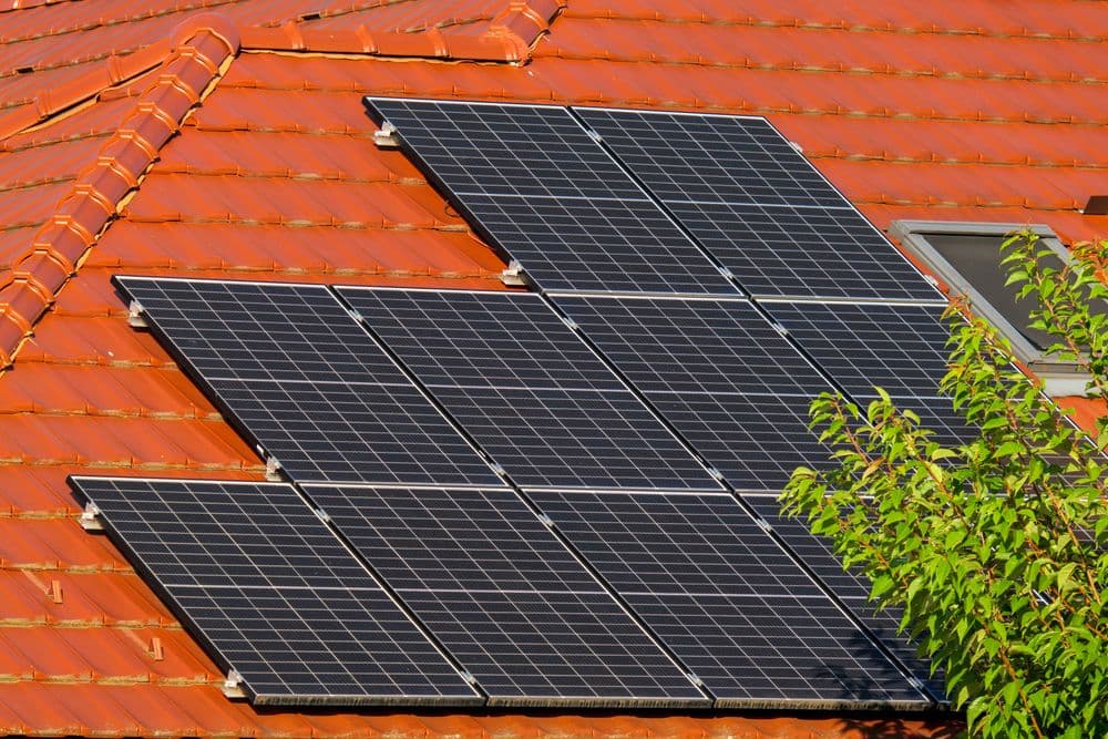 Solar panels installed on a residential roof